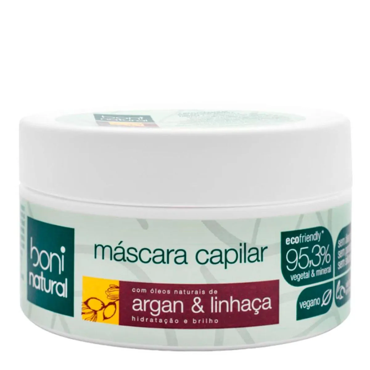 Máscara Capilar BONI NATURAL Argan E Linhaça Pote 250g
