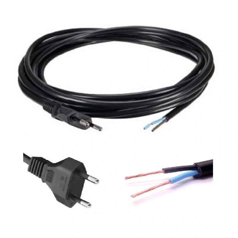 Cabo Força Com Plugue Injetado Pp 2x0,75 Mm² 3m Reto
