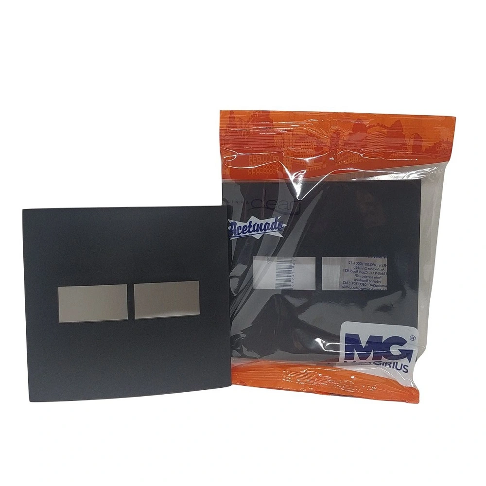 Placa P/ 2 X Modulo Clean Preto Fosco 4x4 Margirius