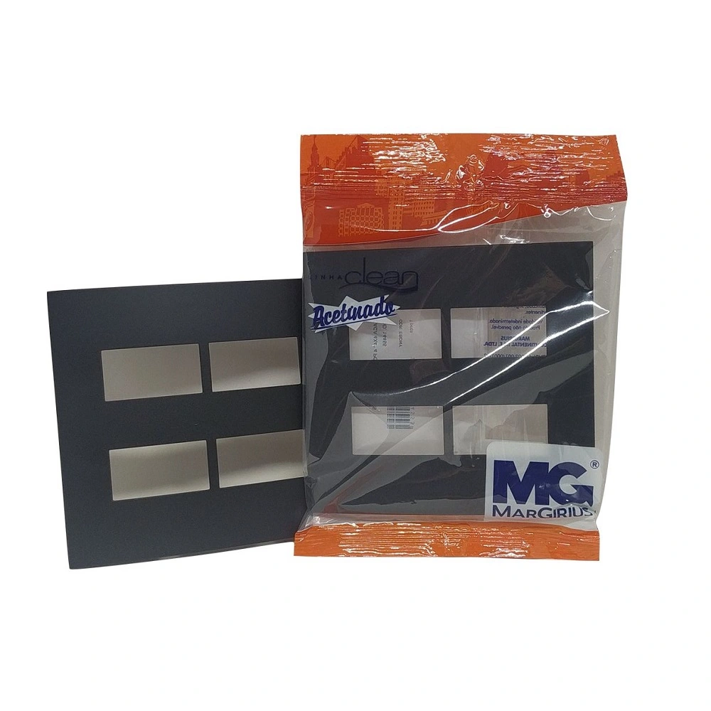 Placa P/ 4 X Modulo Clean Preto Fosco 4x4 Margirius