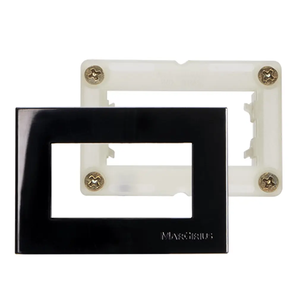 Linha Sleek Conj Placa P/ Móvel Ebony 65x45mm C/ Suporte 15750