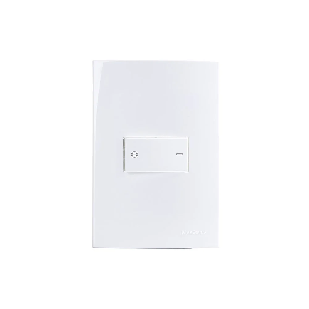 Interruptor Bipolar Simples Margirius Sleek 25a Com Placa 4x2 Branco