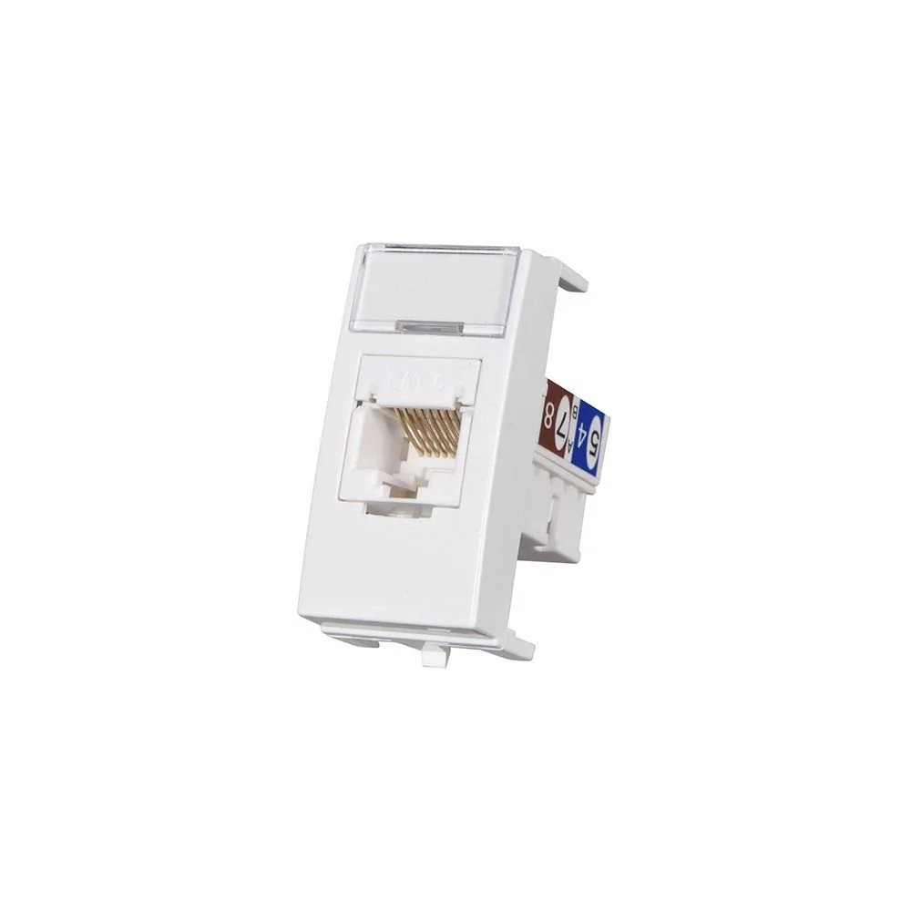 Módulo Tomada Para Rede De Informática Margirius Sleek Rj45 Cat6 Branco