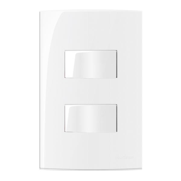 Conjunto Montado Sleek 4x2 2 Interruptores Simples 10a 250v Margirius