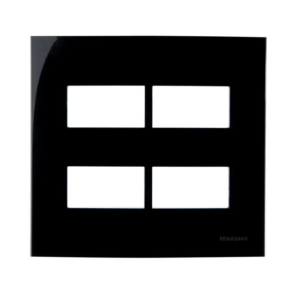 Linha Sleek Ebony Placa 4x4 P/ 4 Módulos Horizontais 15909