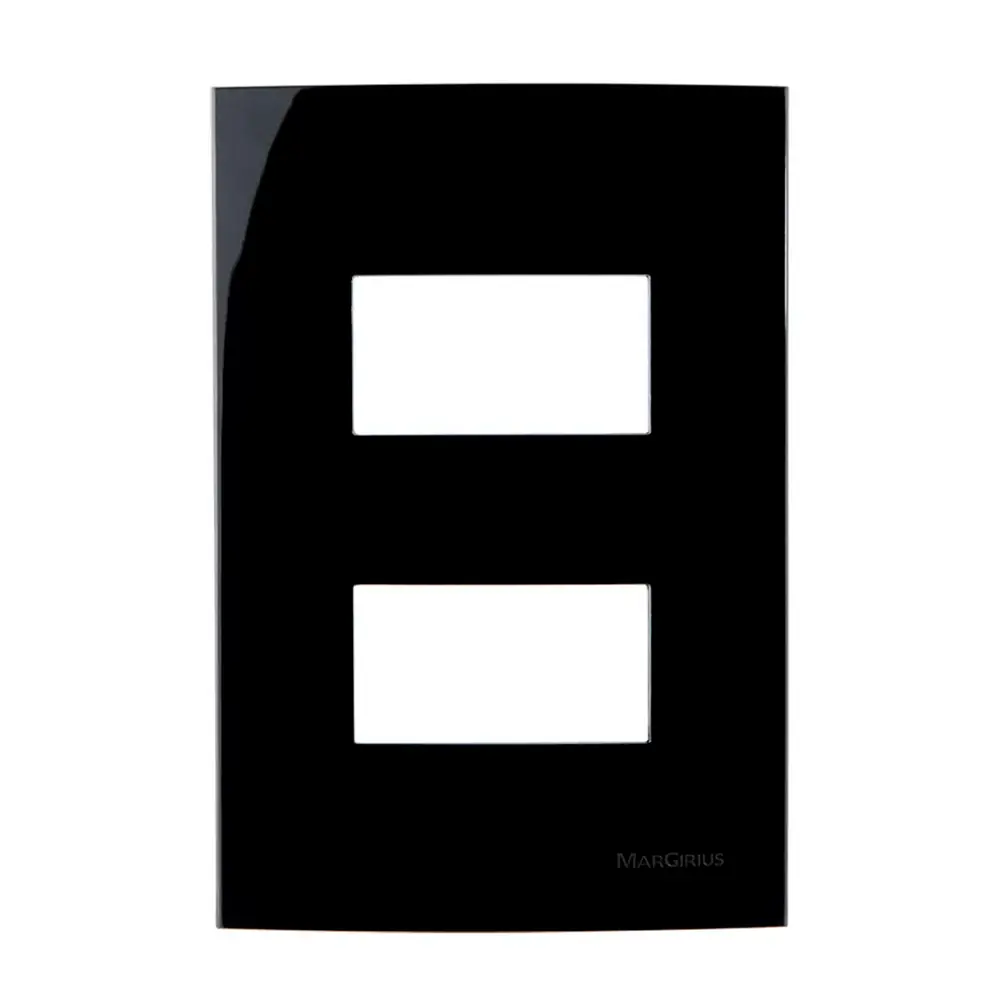 Linha Sleek Ebony 4x2 Placa P/ 2 Módulos Horizontais 15914