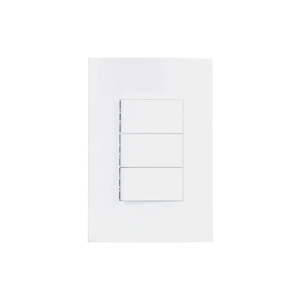 Interruptor Simples E Interruptor Paralelo Duplo Margirius Sleek 10a Com Placa 4x2 Branco Branco