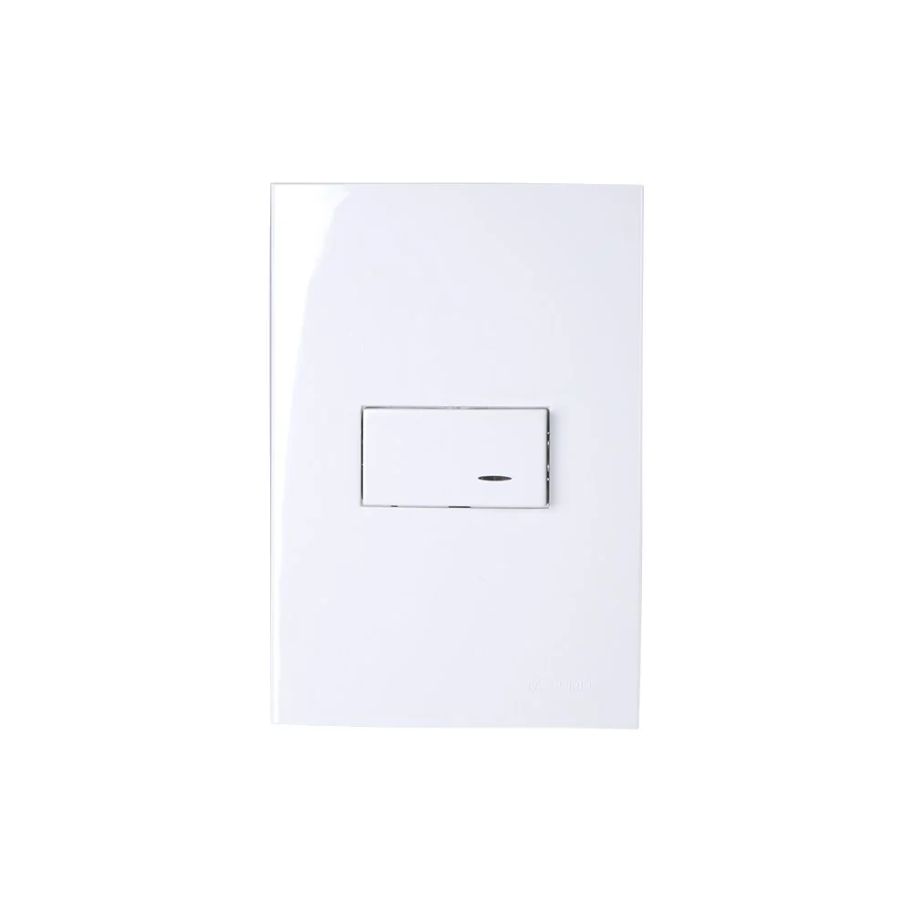 Interruptor Simples Com Luz Margirius Sleek 10a Com Placa 4x2 Branco