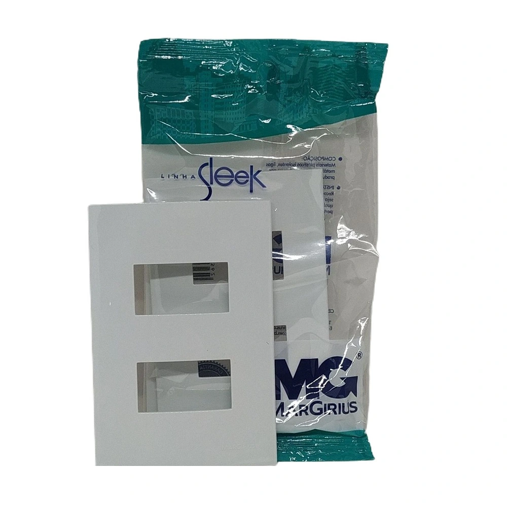 Placa P/ 2 X Modulo Sleek Branco 4x2 Margirius