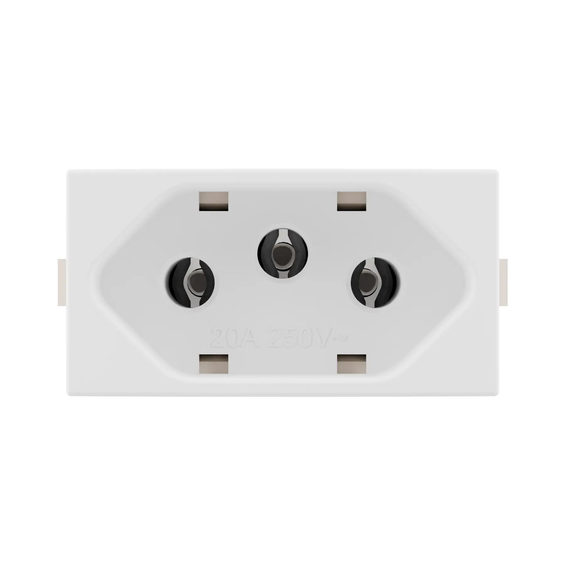Tomada 2 pinos + Terra 10a Sleek Branco Margirius
