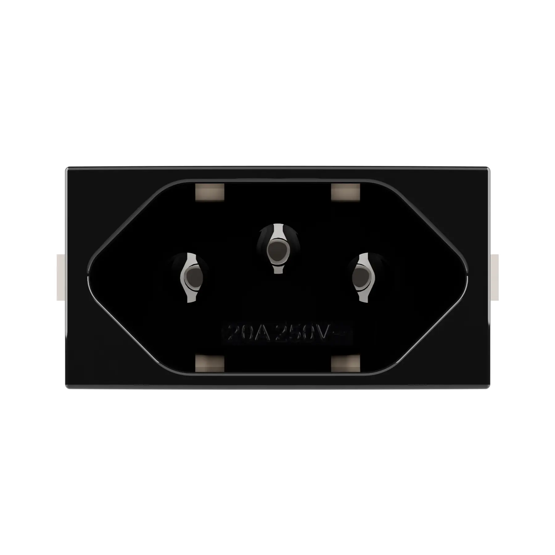 Módulo Tomada 2P + Terra 20A 250V Preto Sleek Margirius