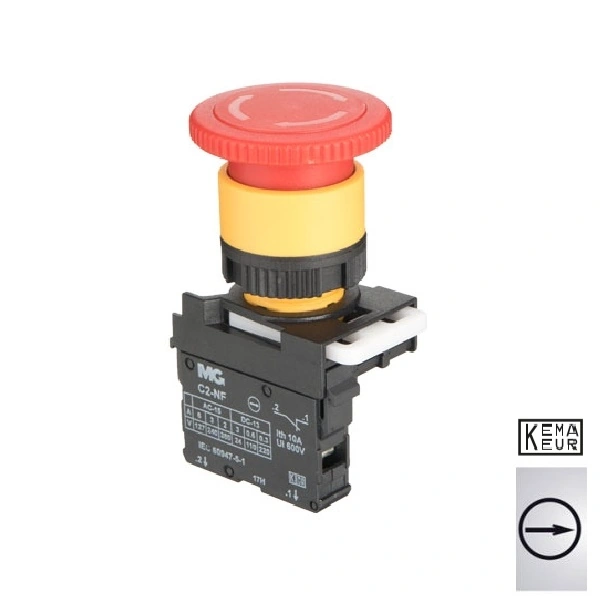Botao Emerg.22mm Vermelho