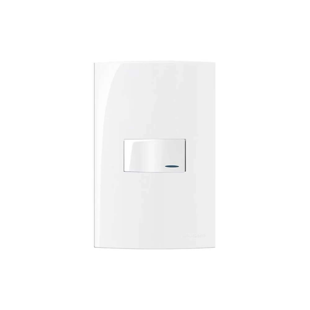 Interruptor Paralelo Com Luz Margirius Sleek 10a Com Placa 4x2 Branco Branco