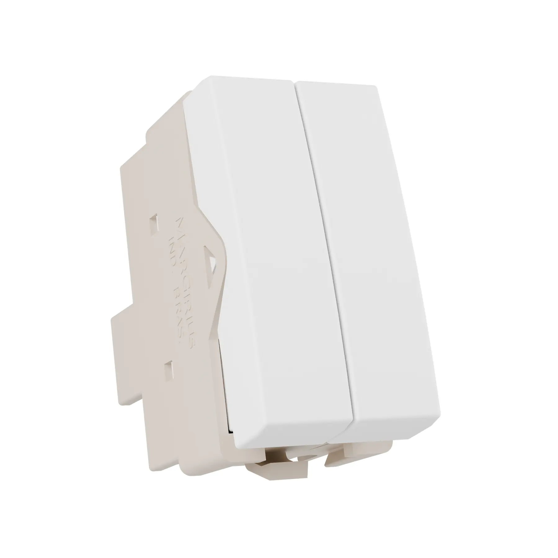 Interruptor Duplo Simples Manual 10A Sleek Branco Margirius