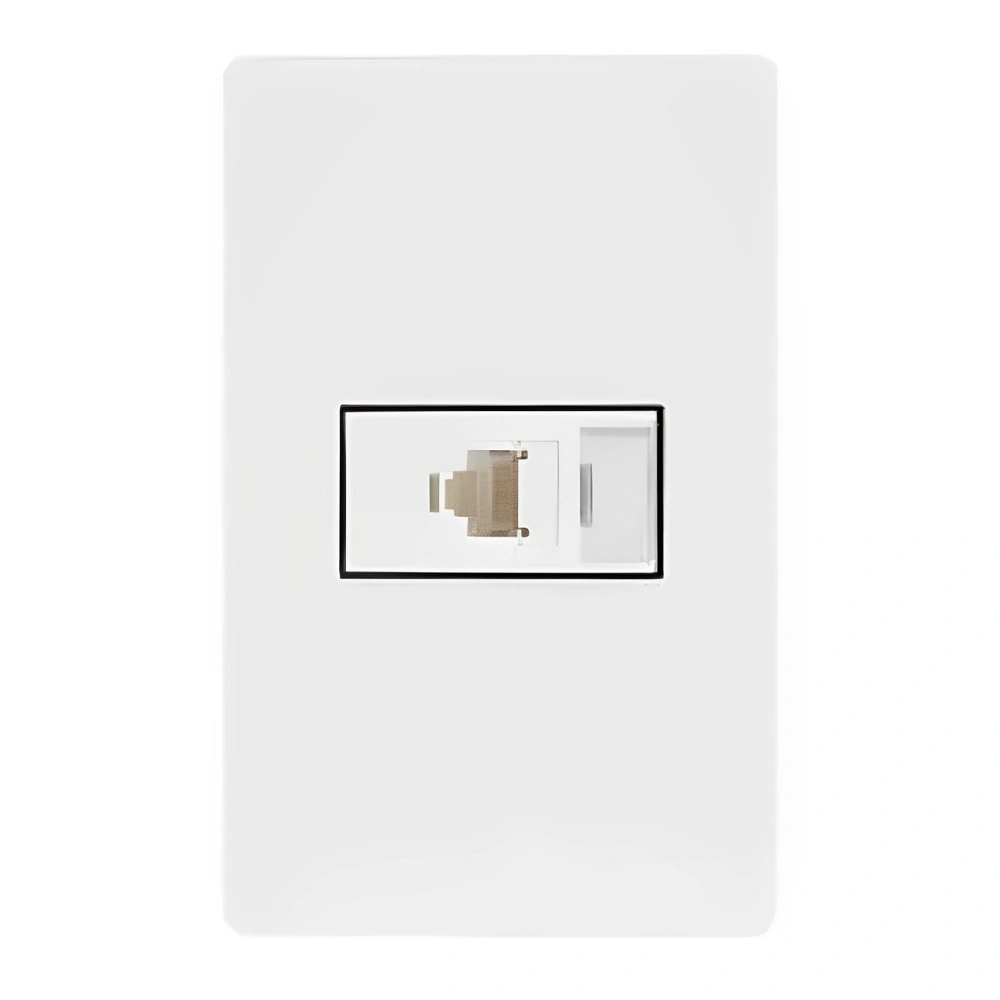 Conjunto Tomada Ethernet Rj45 Cat5e 4x2 Branco Infiniti - Margirius