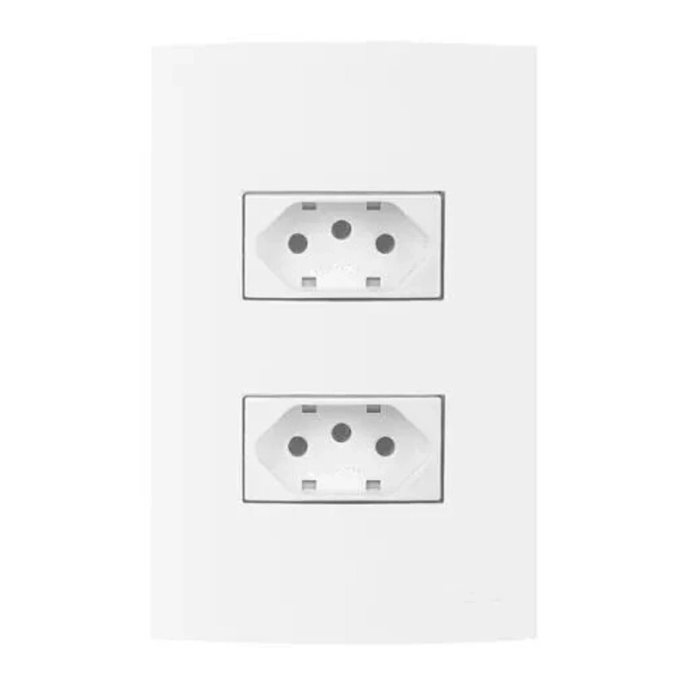 Conjunto 2 Tomadas 2p+t Separadas 10a-250v 4x2 Branco Infiniti - Margirius