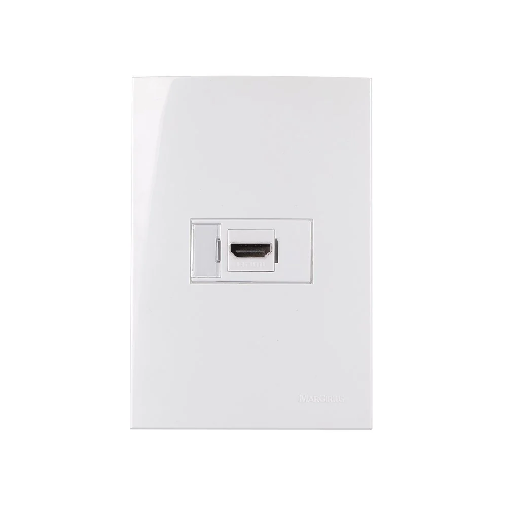 Tomada Hdmi Margirius Sleek Com Placa 4x2 Branca