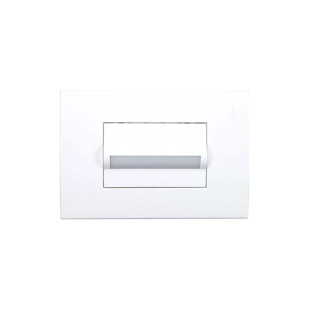 Balizador Horizontal Margirius Sleek Com Placa 4x2 Branco 3000k - Luz Amarela Bivolt Branco