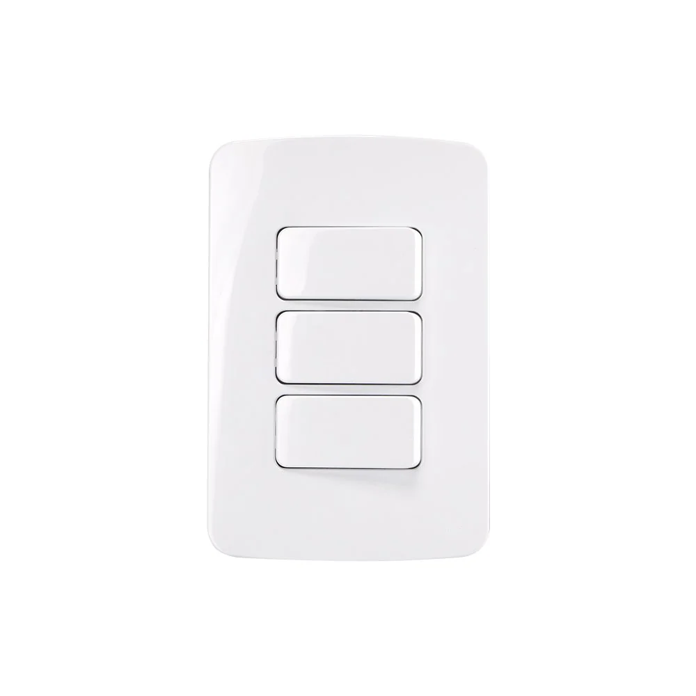 Interruptor Paralelo Triplo Margirius B3 10a Com Placa 4x2 Branco