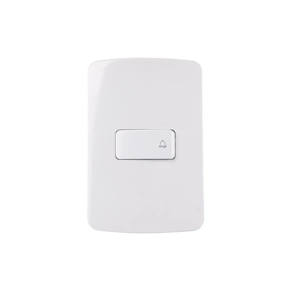Interruptor Pulsador Para Campainha Margirius B3 10a Com Placa 4x2 Branco