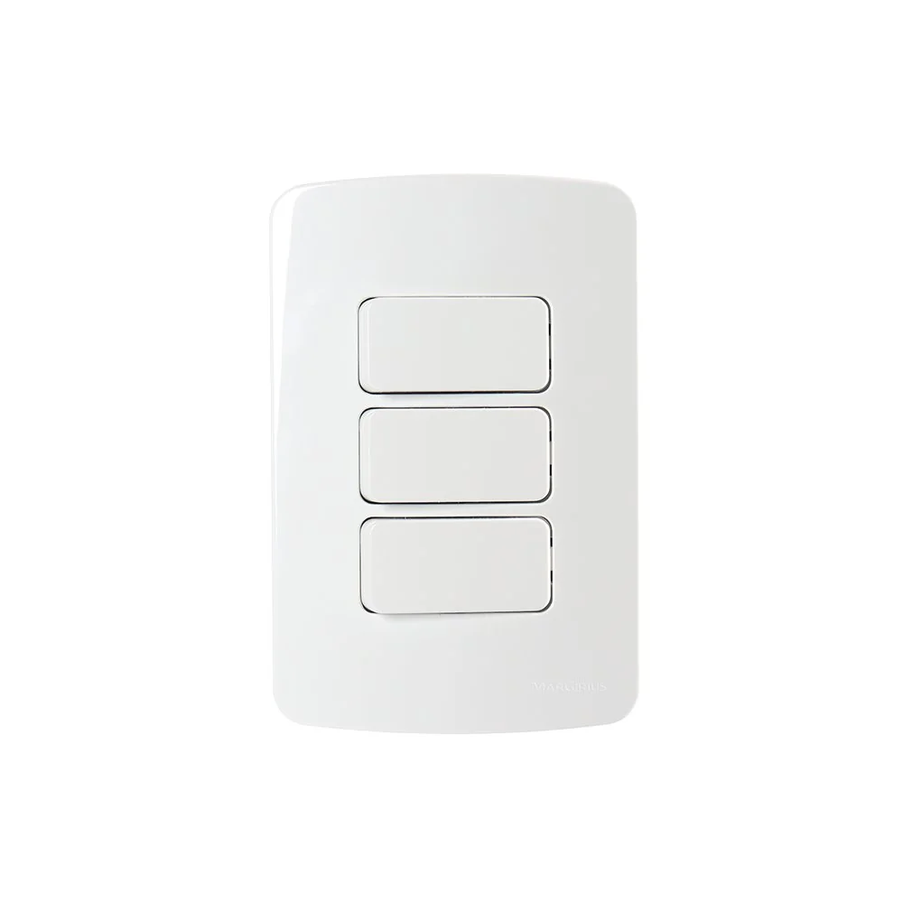 Interruptor Simples E Interruptor Paralelo Duplo Margirius B3 10a Com Placa 4x2 Branco Branco