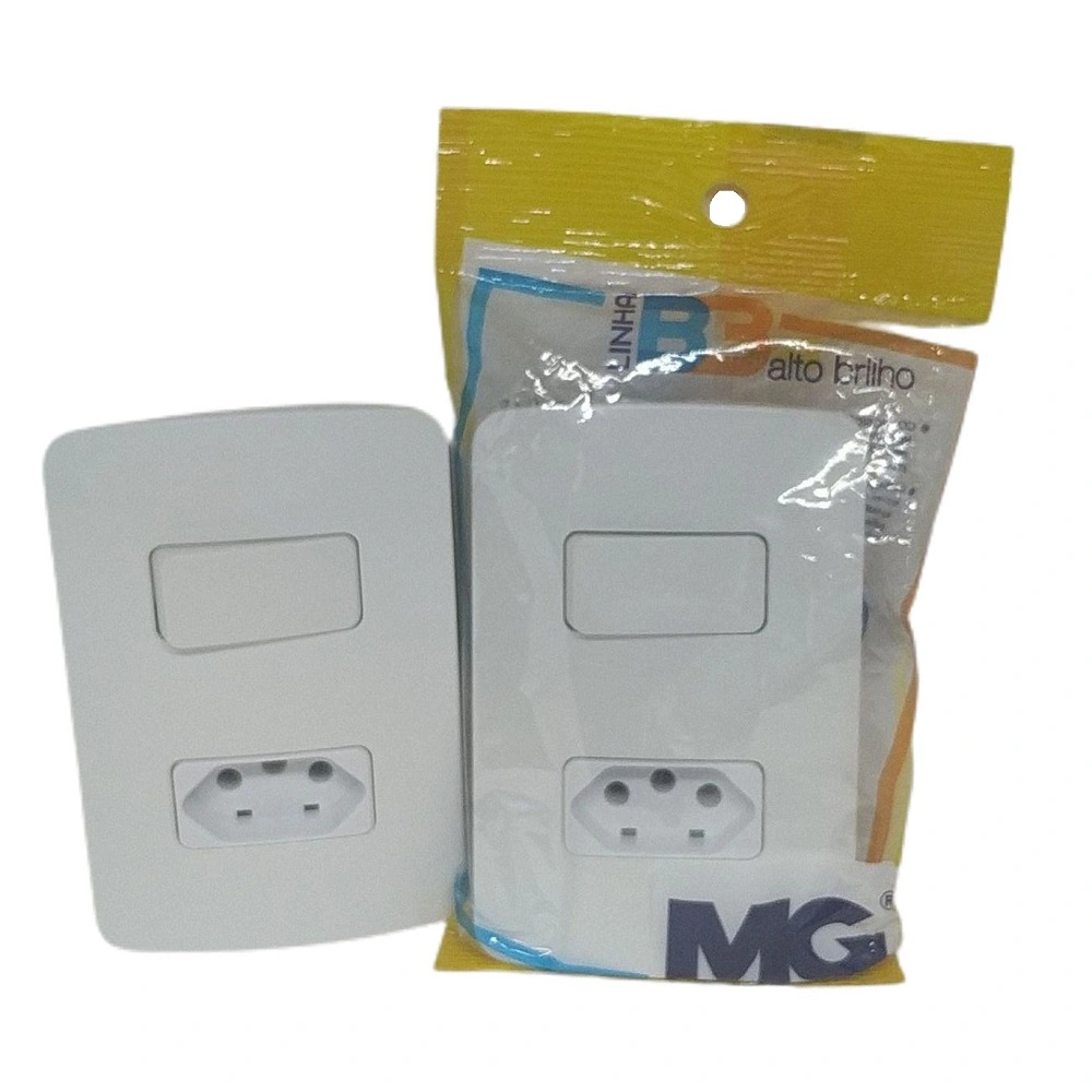 Conjunto 1 X Interruptor Simples + Tomada 20a B3 Branco 4x2 Margirius