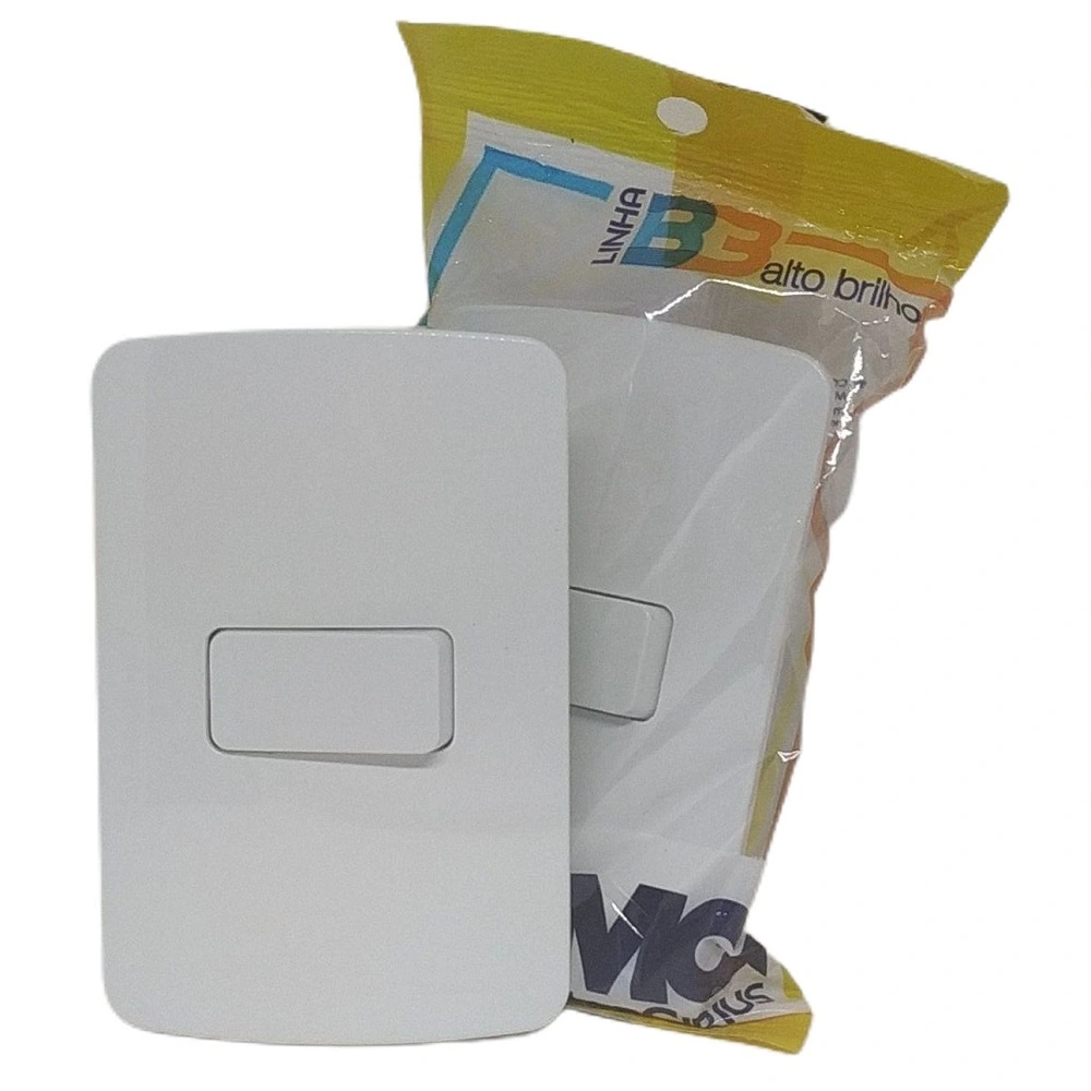 Conjunto 1 X Interruptor Intermediário B3 Branco 4x2 Margirius