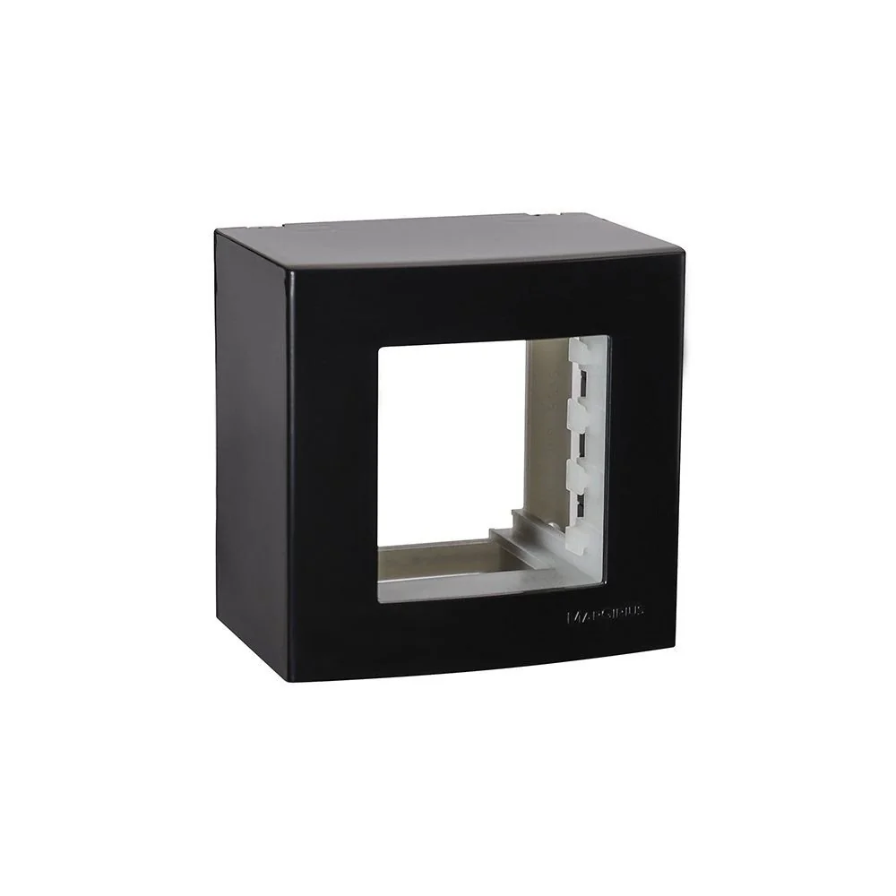 Caixa Sobrepor 2postos C/ Suporte Ebony Sleek