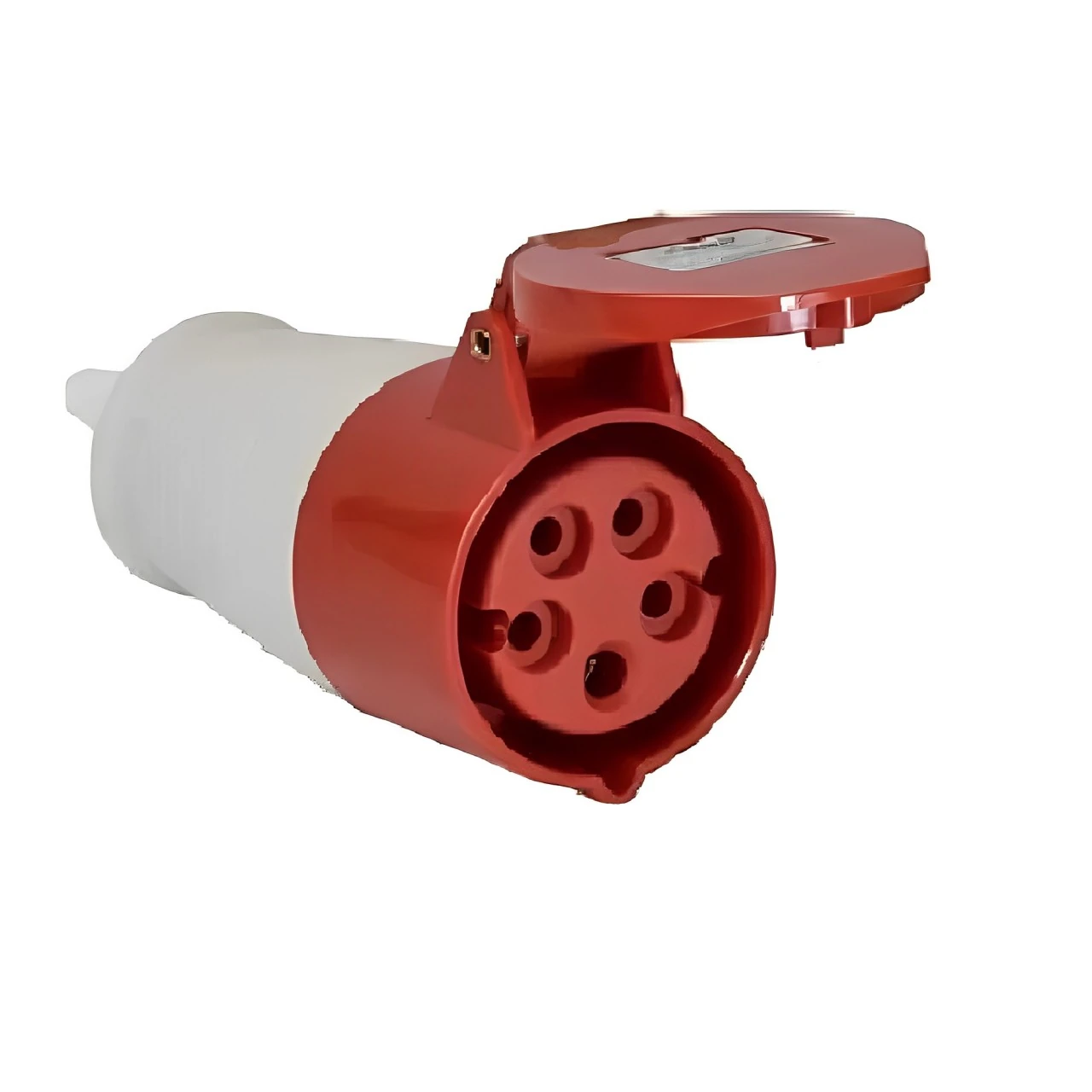 Tomada Industrial Acopladora 32a 5p 380/440v Verm 6h Ip44