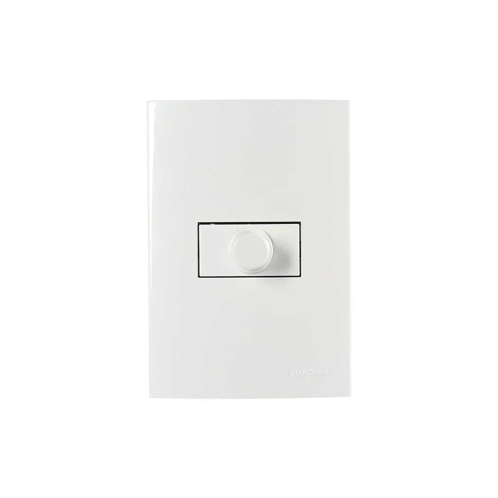 Variador De Luminosidade E Velocidade Margirius Sleek Com Placa 4x2 Branco Bivolt