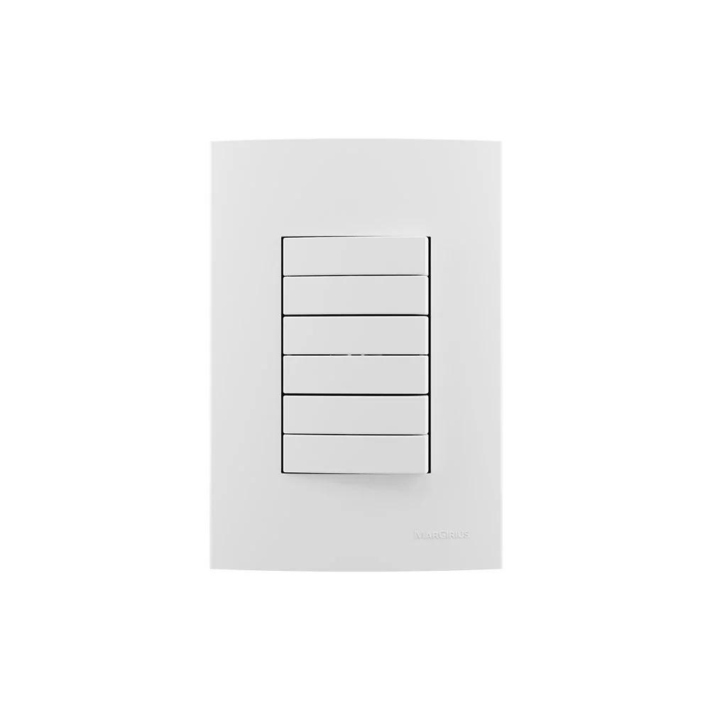 Interruptor Duplo Simples Triplo Margirius Sleek 10a Com Placa 4x2 Branco