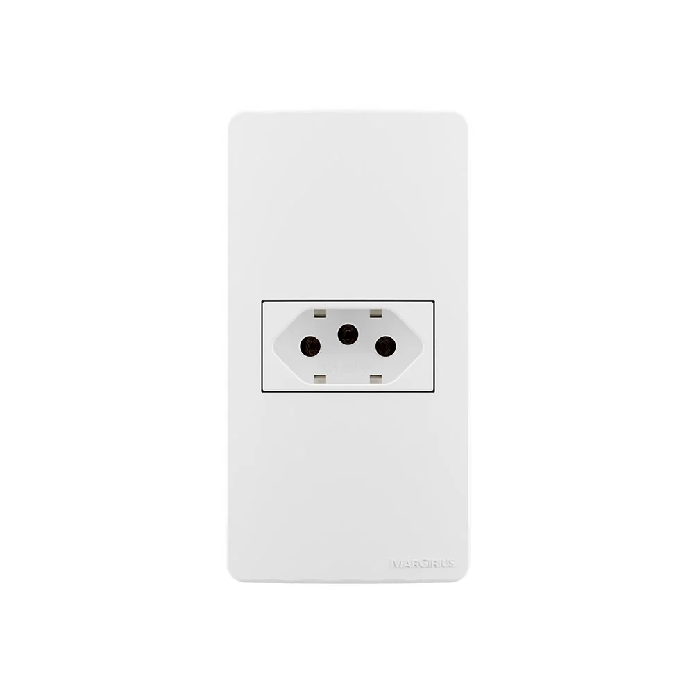 Placa Para Condulete Caixa 1 Com Tomada Margirius Sleek 2p+t 20a Branca Branco