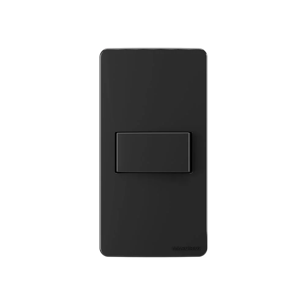 Placa Para Condulete Caixa 1 Com Interruptor Simples Margirius Sleek 10a Preto Ebony Preto