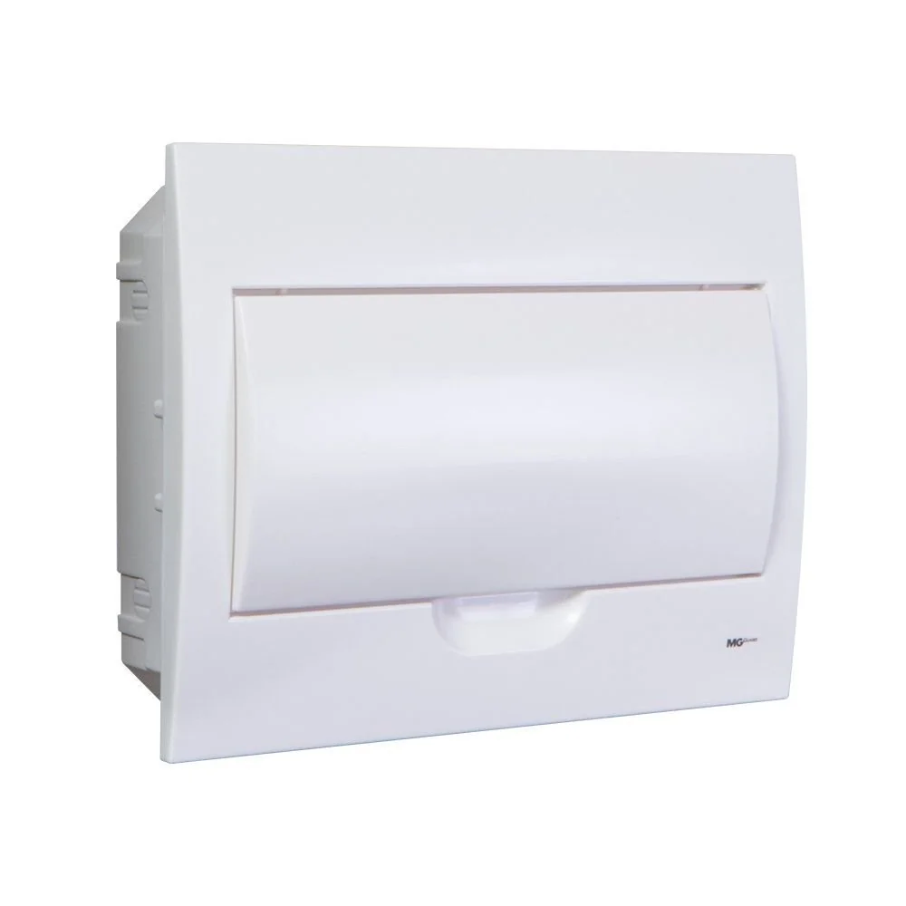 Quadro De Distribuição Margirius Qde-12 De Embutir Para 12 Polos Branco Branco
