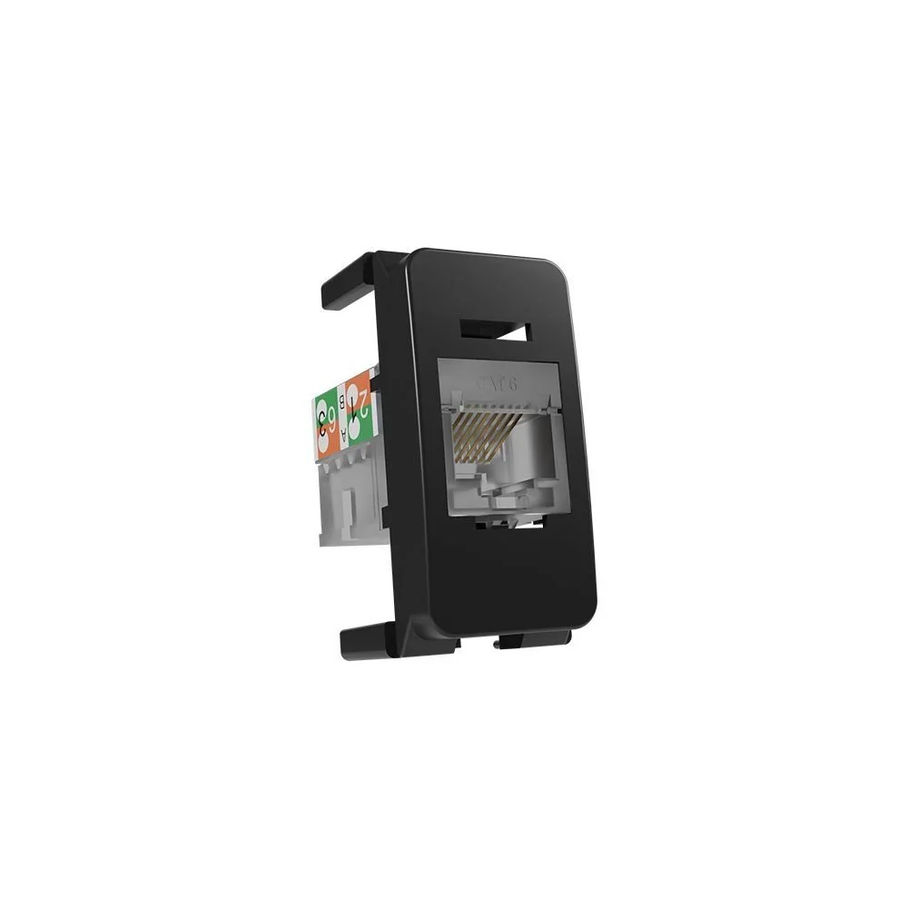 Módulo Tomada Para Rede De Informática Margirius B3 Colors Rj45 Cat6 Preto Ebony