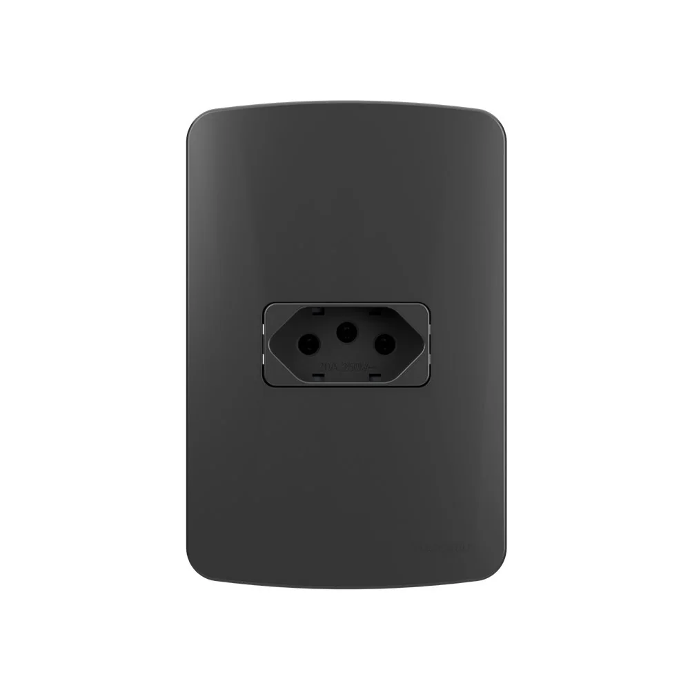 Tomada Margirius B3 Colors 2p+t 20a Com Placa 4x2 Grafite