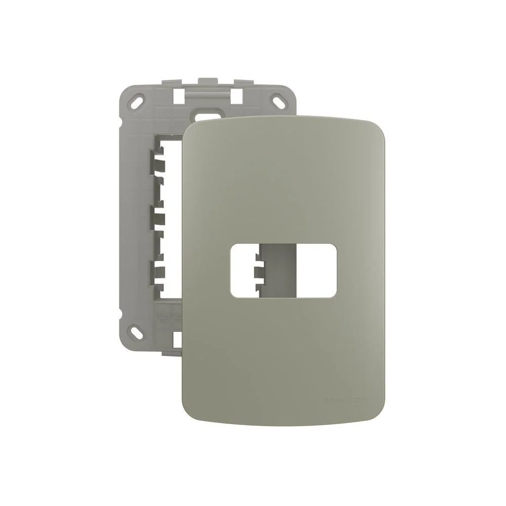 Placa Com Suporte Margirius B3 Colors 4x2 Para 1 Módulo Horizontal Pérola