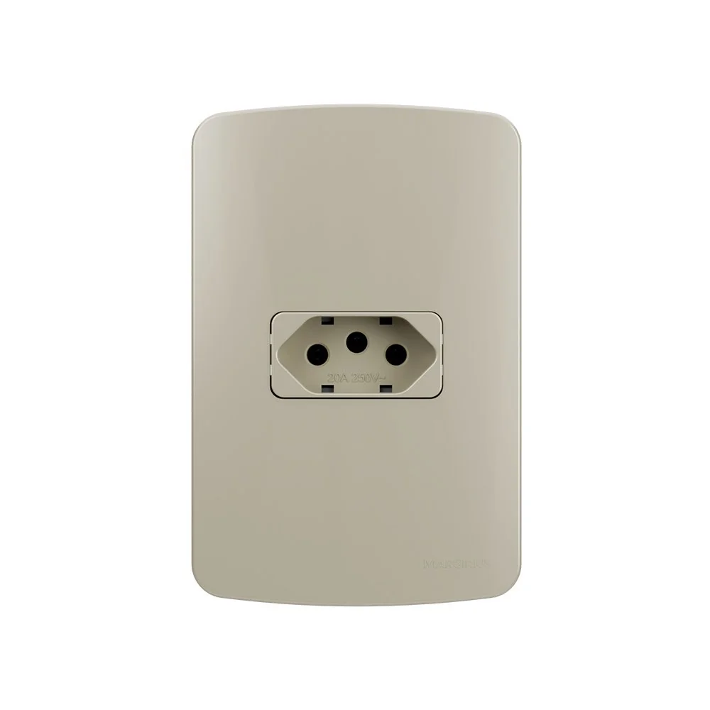 Tomada Margirius B3 Colors 2p+t 20a Com Placa 4x2 Pérola