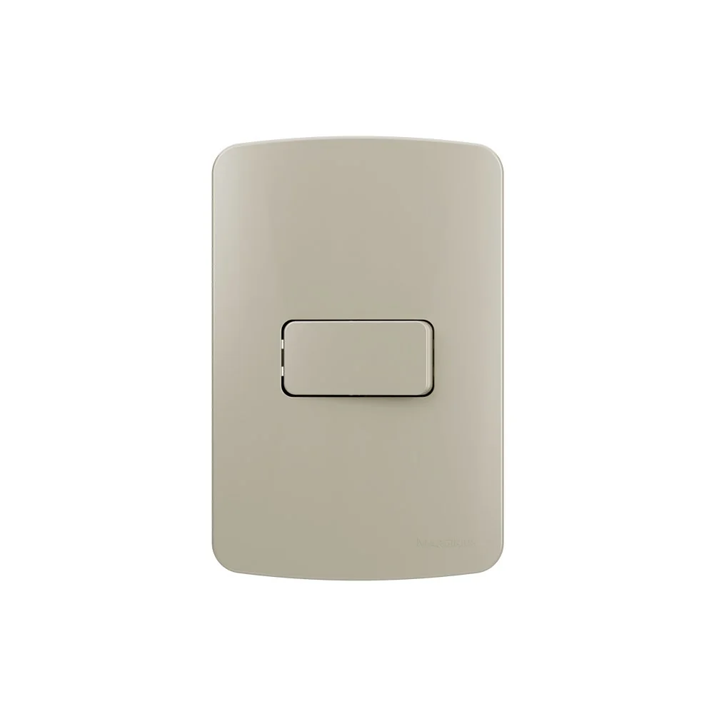 Interruptor Simples Margirius B3 Colors 10a Com Placa 4x2 Pérola Pérola
