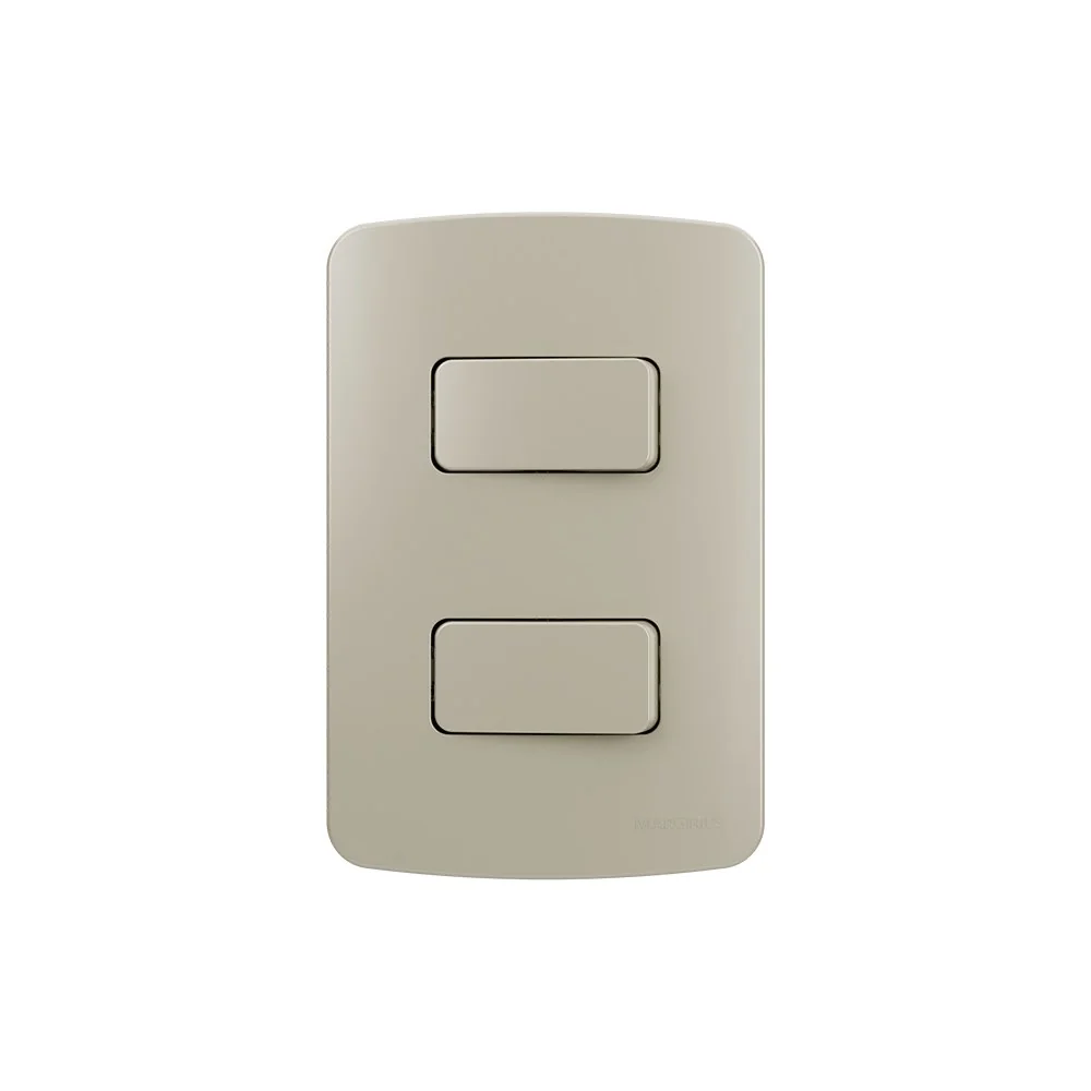 Interruptor Simples Duplo Margirius B3 Colors 10a Com Placa 4x2 Pérola