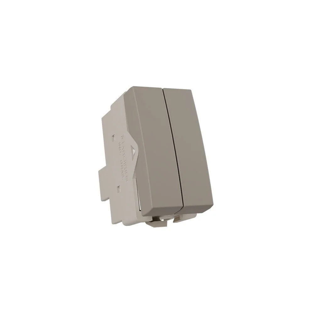 Módulo Interruptor Duplo Paralelo Margirius Sleek Colors 10a Argila