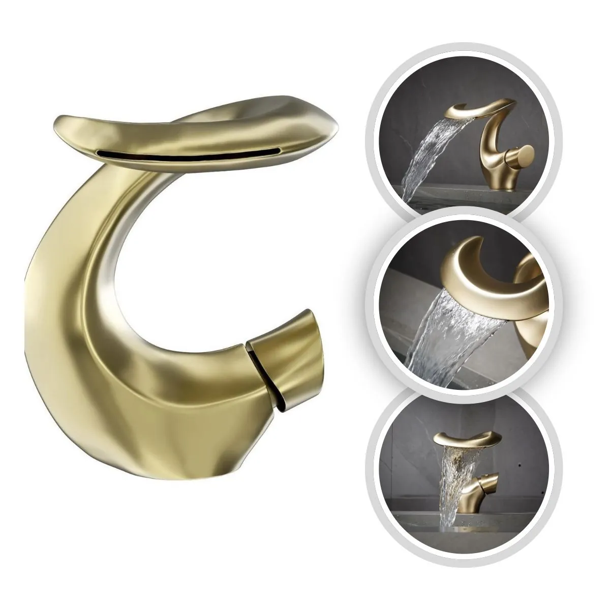 Torneira Banheiro Dourada Luxo Dubai Monocomando Cobre 100% Metal Goldenx