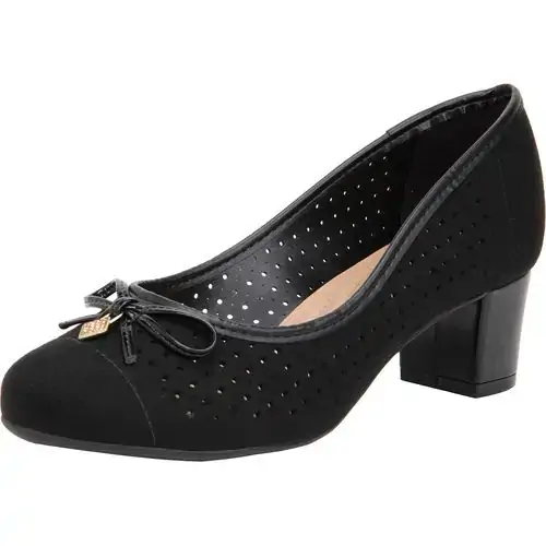 Sapato Feminino Beira Rio 35 Camurca Flex Preto