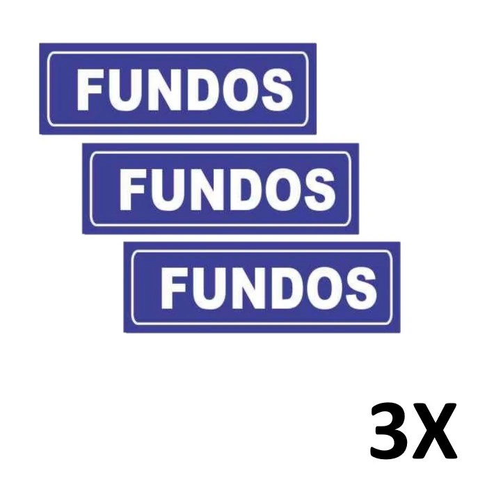 Kit 3 Placa De Aviso E Sinalização Portas Fundos 15cmx5cm