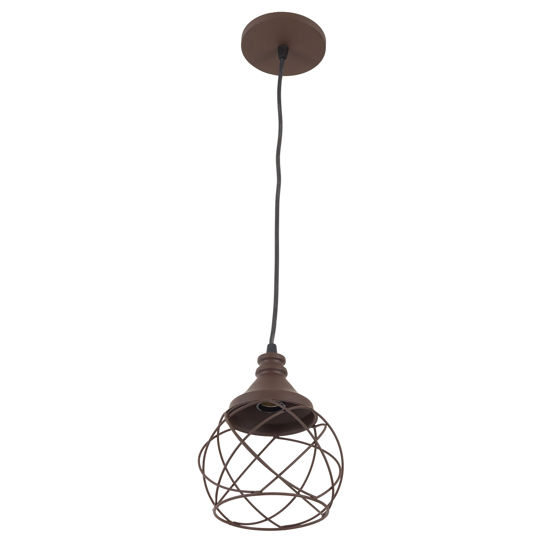 Pendente Externo 1 Lâmpada Metal Marrom Esfera Transpassada Primor