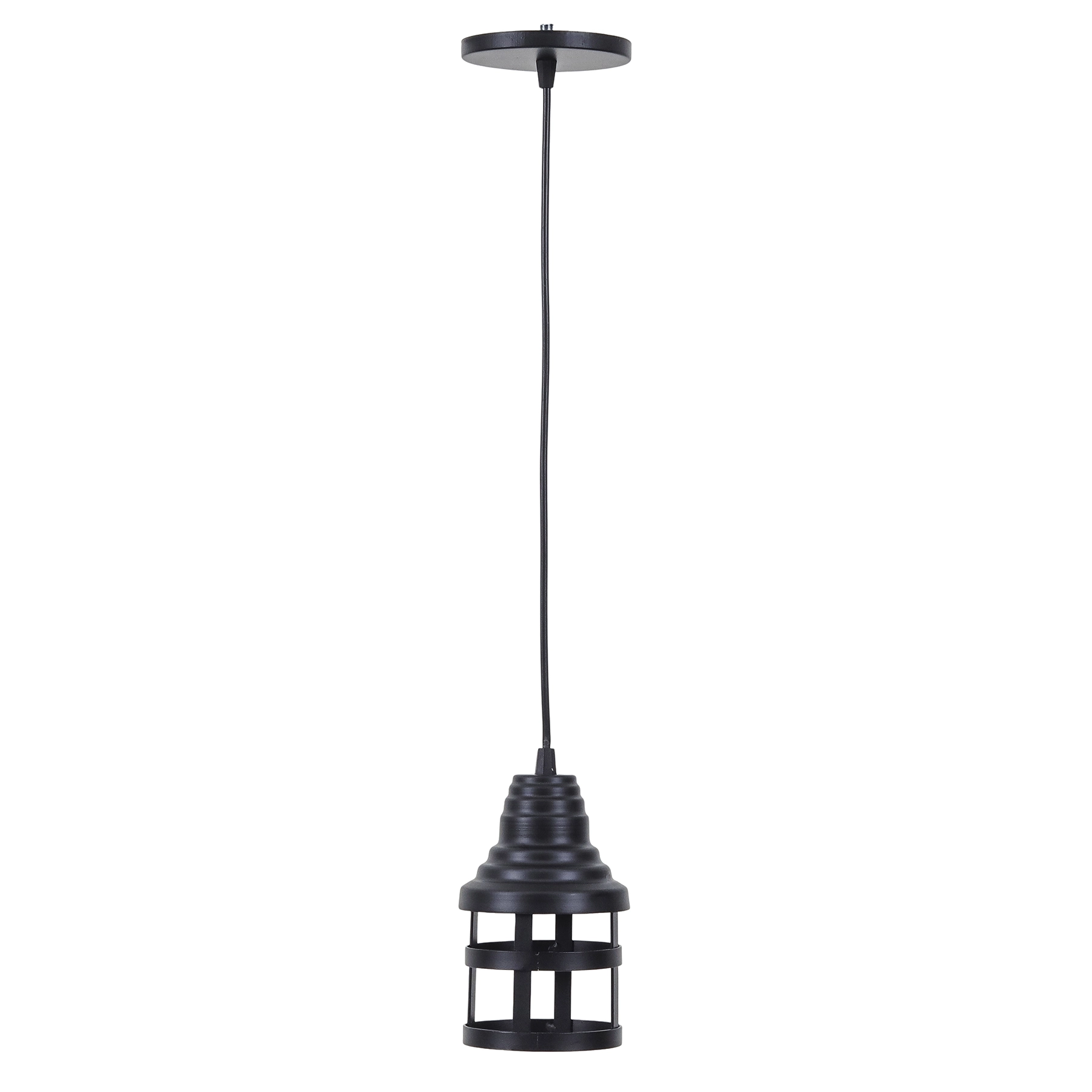 Pendente Externo 1 Lâmpada Metal Preto Colonial Primor