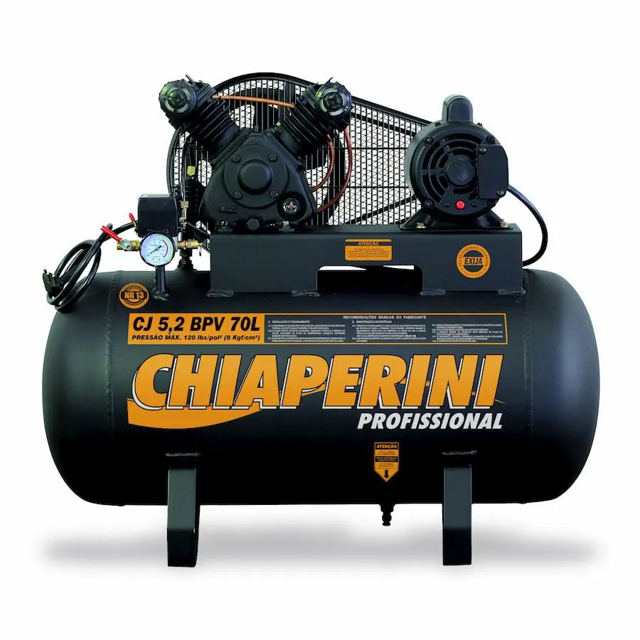 Compressor Ar 5,2 Bpv S/rodas Tri Aberto 1hp 70l Chiaperini