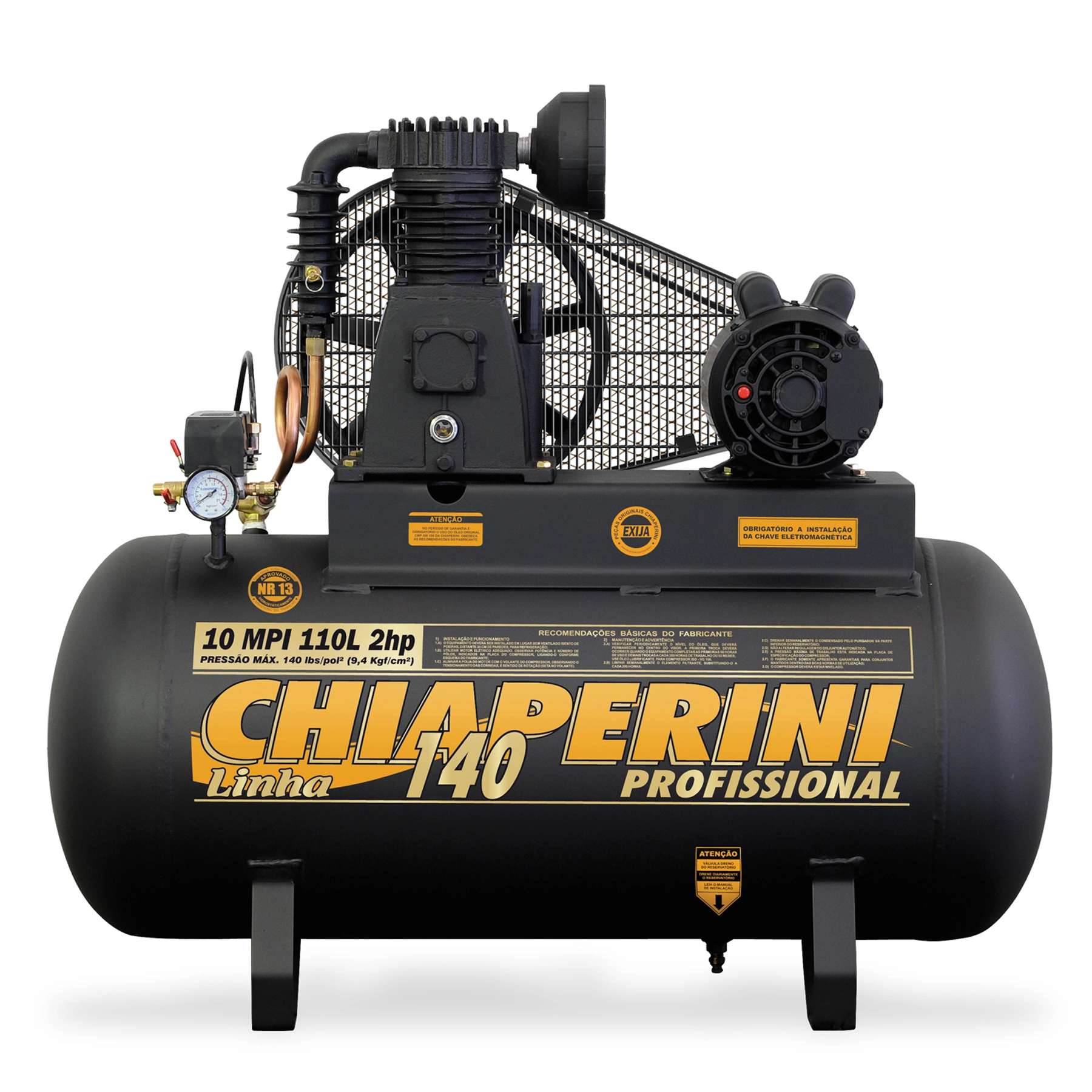 Compressor de Ar Alternativo Pistão Chiaperini 110L 2HP Bivolt 10 MPI MPI