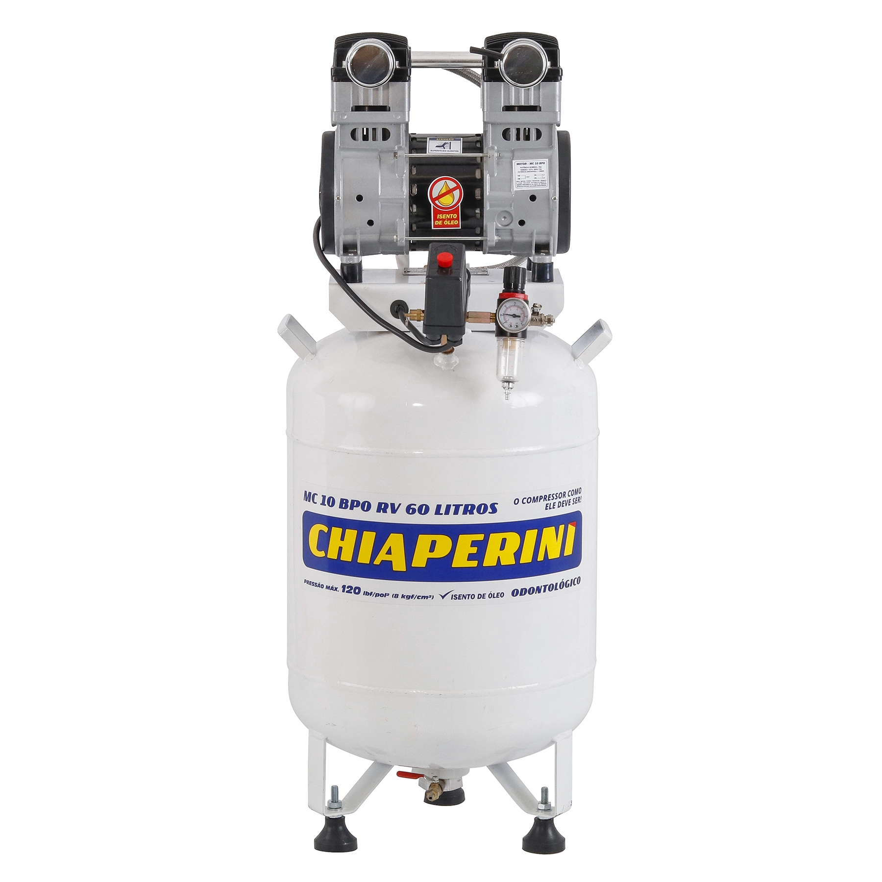 Compressor de Ar Odontológico Chiaperini 60L 2HP 220V MC 10 BPO