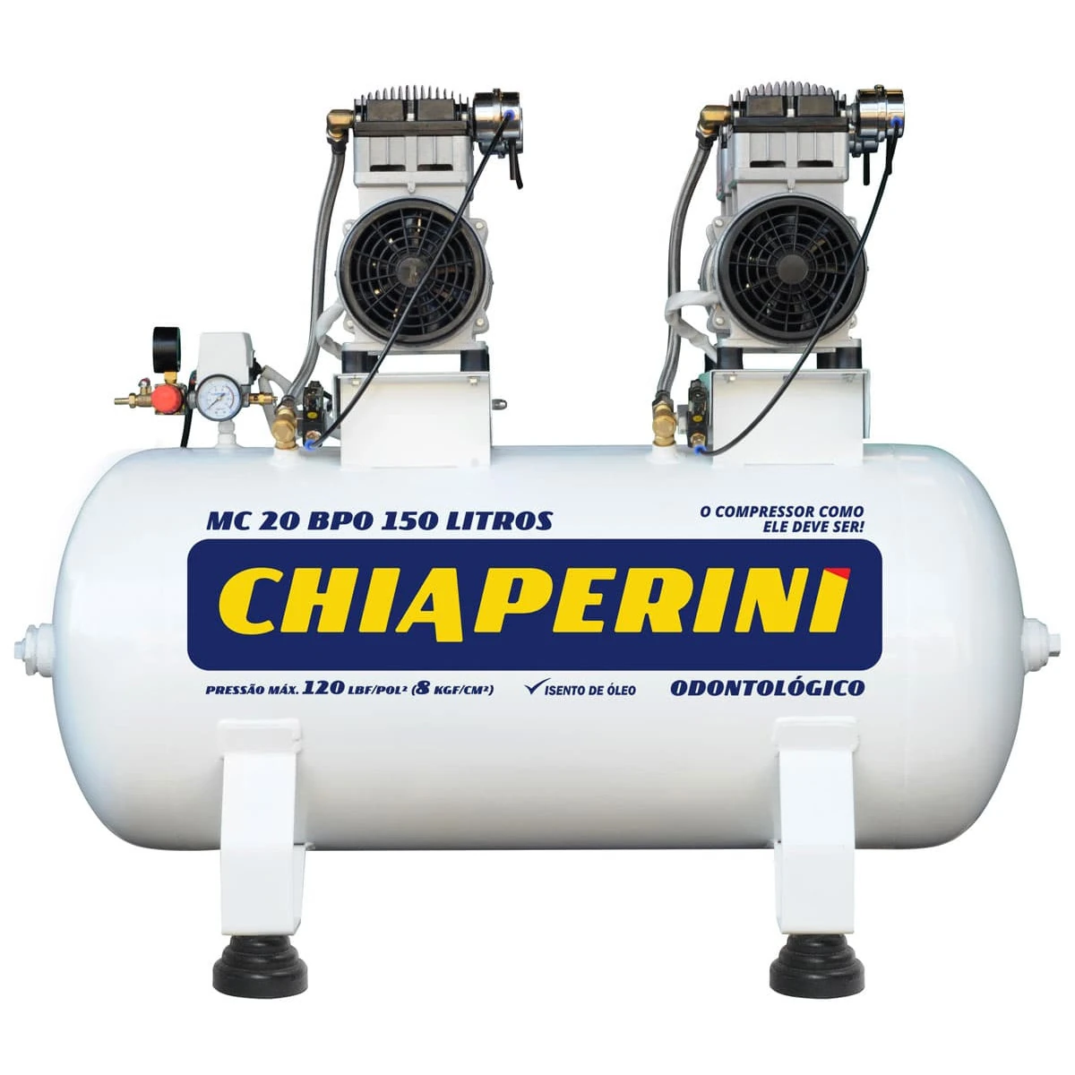 Compressor de Ar Odontológico Chiaperini 150L 2HP 220V MC 20 BPO